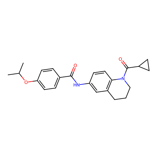 N-(1-cyclopropanecarbonyl-1,2,3,4-tetrahydroquinolin-6-yl)-4-(propan-2-yloxy)benzamide structure