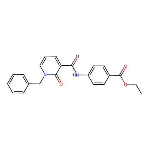 Ethyl 4-(1-benzyl-2-oxo-1,2-dihydropyridine-3-carboxamido)benzoate structure