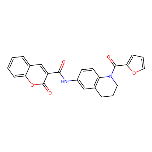 N-[1-(furan-2-carbonyl)-1,2,3,4-tetrahydroquinolin-6-yl]-2-oxo-2H-chromene-3-carboxamide structure