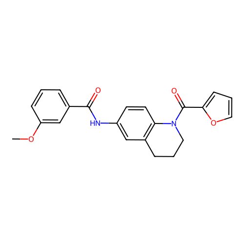 N-[1-(furan-2-carbonyl)-1,2,3,4-tetrahydroquinolin-6-yl]-3-methoxybenzamide structure