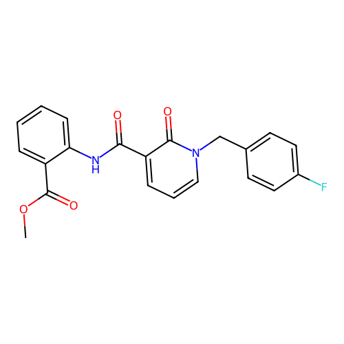 Methyl 2-(1-(4-fluorobenzyl)-2-oxo-1,2-dihydropyridine-3-carboxamido)benzoate structure