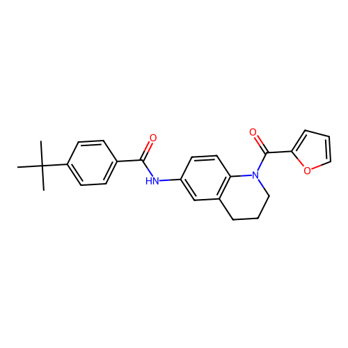 4-tert-butyl-N-[1-(furan-2-carbonyl)-3,4-dihydro-2H-quinolin-6-yl]benzamide structure