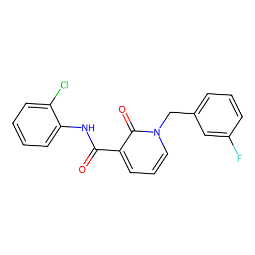 N-(2-chlorophenyl)-1-(3-fluorobenzyl)-2-oxo-1,2-dihydropyridine-3-carboxamide structure