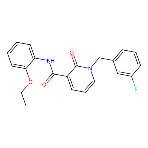 N-(2-ethoxyphenyl)-1-(3-fluorobenzyl)-2-oxo-1,2-dihydropyridine-3-carboxamide structure