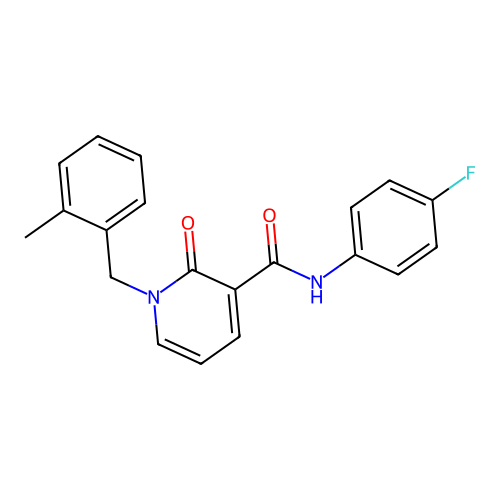 N-(4-fluorophenyl)-1-(2-methylbenzyl)-2-oxo-1,2-dihydropyridine-3-carboxamide structure