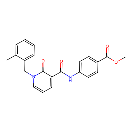 Methyl 4-(1-(2-methylbenzyl)-2-oxo-1,2-dihydropyridine-3-carboxamido)benzoate structure