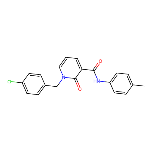 1-(4-chlorobenzyl)-2-oxo-N-(p-tolyl)-1,2-dihydropyridine-3-carboxamide structure