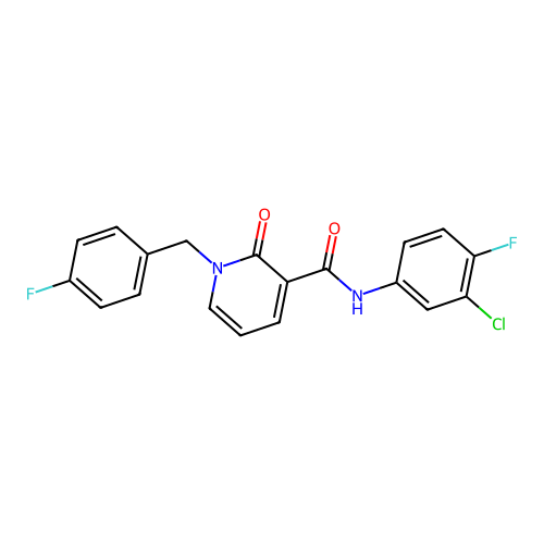 N-(3-chloro-4-fluorophenyl)-1-[(4-fluorophenyl)methyl]-2-oxo-1,2-dihydropyridine-3-carboxamide structure