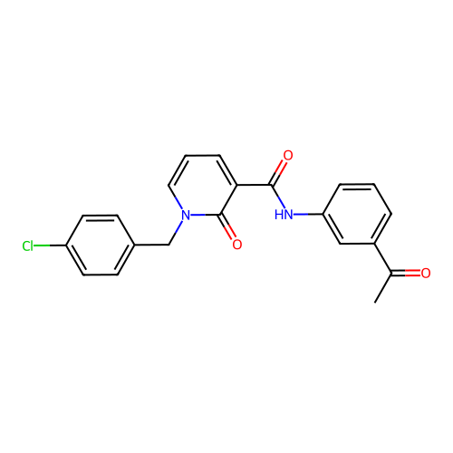 N-(3-acetylphenyl)-1-(4-chlorobenzyl)-2-oxo-1,2-dihydropyridine-3-carboxamide structure