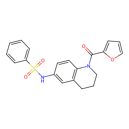 N-[1-(furan-2-carbonyl)-1,2,3,4-tetrahydroquinolin-6-yl]benzenesulfonamide structure