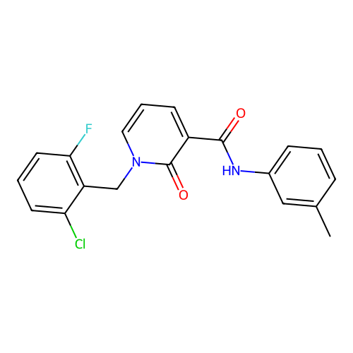 1-(2-chloro-6-fluorobenzyl)-2-oxo-N-(m-tolyl)-1,2-dihydropyridine-3-carboxamide structure