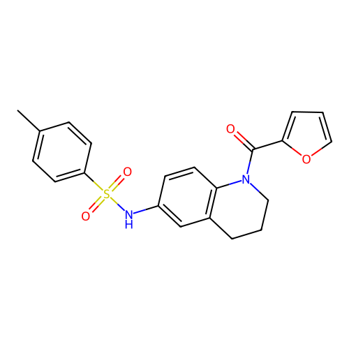 N-[1-(furan-2-carbonyl)-3,4-dihydro-2H-quinolin-6-yl]-4-methylbenzenesulfonamide structure