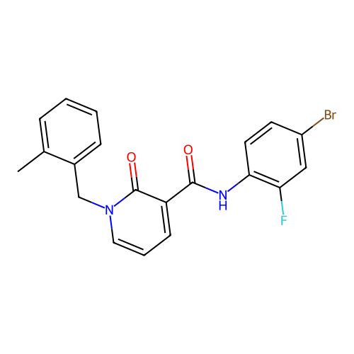 N-(4-bromo-2-fluorophenyl)-1-[(2-methylphenyl)methyl]-2-oxo-1,2-dihydropyridine-3-carboxamide structure