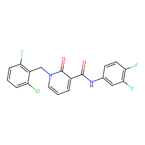 1-[(2-chloro-6-fluorophenyl)methyl]-N-(3,4-difluorophenyl)-2-oxo-1,2-dihydropyridine-3-carboxamide structure