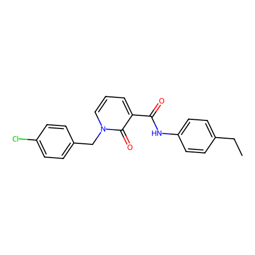 1-(4-chlorobenzyl)-N-(4-ethylphenyl)-2-oxo-1,2-dihydropyridine-3-carboxamide structure
