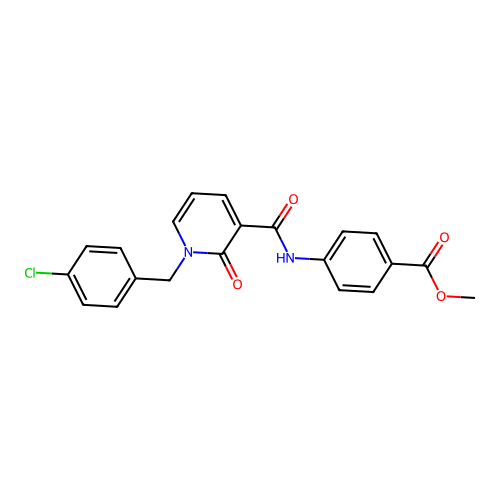 Methyl 4-(1-(4-chlorobenzyl)-2-oxo-1,2-dihydropyridine-3-carboxamido)benzoate structure
