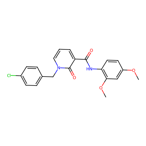 1-[(4-chlorophenyl)methyl]-N-(2,4-dimethoxyphenyl)-2-oxo-1,2-dihydropyridine-3-carboxamide structure