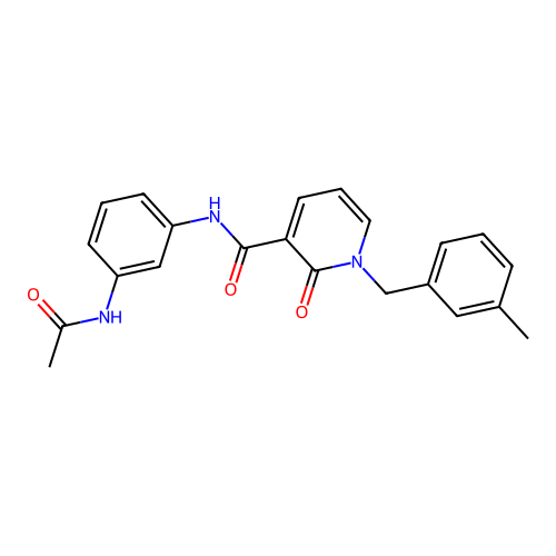 N-(3-acetamidophenyl)-1-(3-methylbenzyl)-2-oxo-1,2-dihydropyridine-3-carboxamide structure