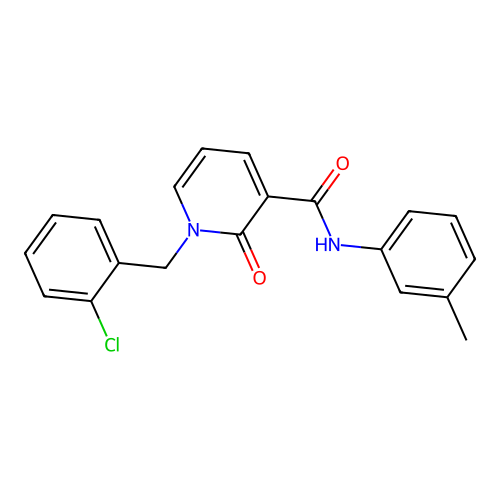 1-(2-chlorobenzyl)-2-oxo-N-(m-tolyl)-1,2-dihydropyridine-3-carboxamide structure