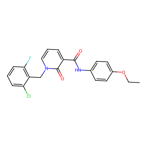 1-[(2-chloro-6-fluorophenyl)methyl]-N-(4-ethoxyphenyl)-2-oxo-1,2-dihydropyridine-3-carboxamide structure