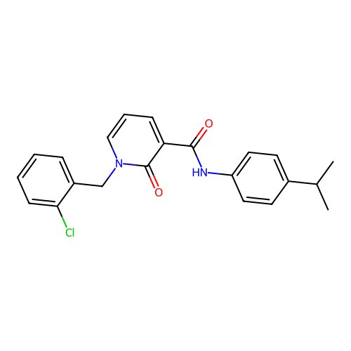 1-(2-chlorobenzyl)-N-(4-isopropylphenyl)-2-oxo-1,2-dihydropyridine-3-carboxamide structure