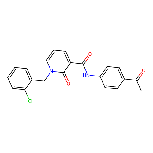 N-(4-acetylphenyl)-1-(2-chlorobenzyl)-2-oxo-1,2-dihydropyridine-3-carboxamide structure