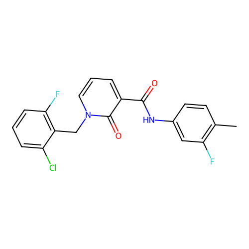 1-[(2-chloro-6-fluorophenyl)methyl]-N-(3-fluoro-4-methylphenyl)-2-oxo-1,2-dihydropyridine-3-carboxamide structure