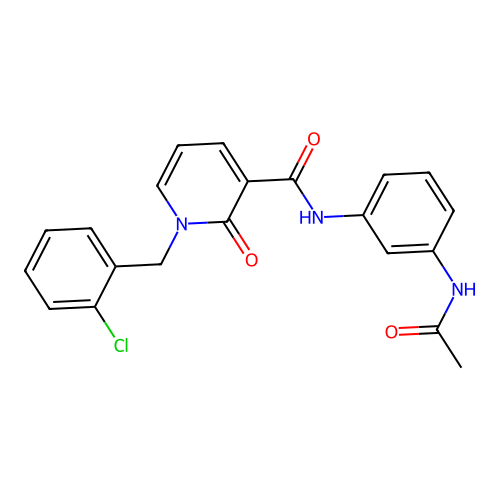 N-(3-acetamidophenyl)-1-(2-chlorobenzyl)-2-oxo-1,2-dihydropyridine-3-carboxamide structure