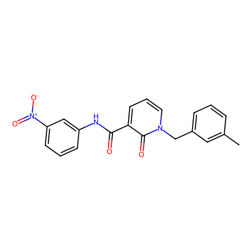 1-(3-methylbenzyl)-N-(3-nitrophenyl)-2-oxo-1,2-dihydropyridine-3-carboxamide structure