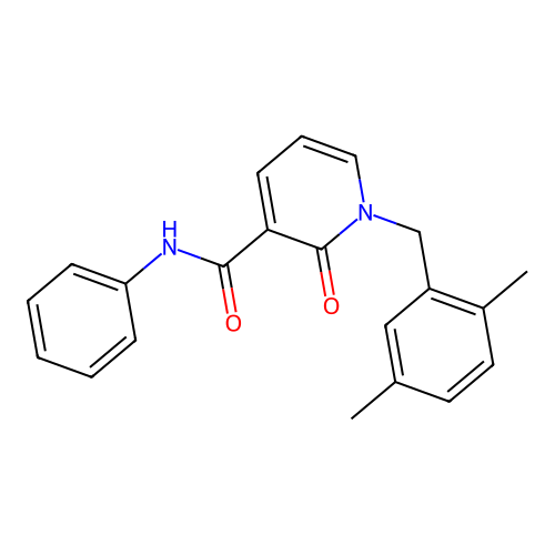 1-(2,5-dimethylbenzyl)-2-oxo-N-phenyl-1,2-dihydropyridine-3-carboxamide structure