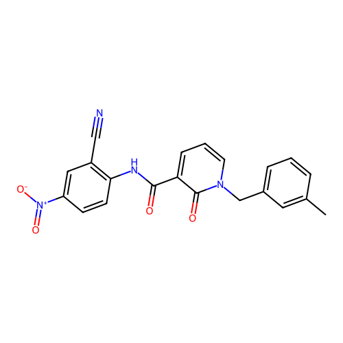 N-(2-cyano-4-nitrophenyl)-1-[(3-methylphenyl)methyl]-2-oxo-1,2-dihydropyridine-3-carboxamide structure