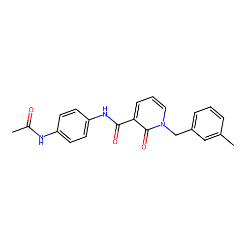 N-(4-acetamidophenyl)-1-(3-methylbenzyl)-2-oxo-1,2-dihydropyridine-3-carboxamide structure
