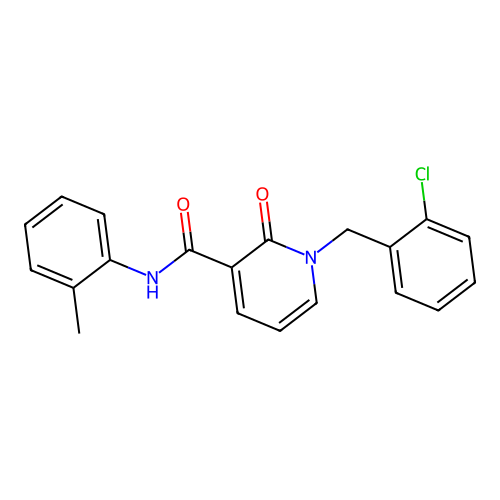 1-(2-chlorobenzyl)-2-oxo-N-(o-tolyl)-1,2-dihydropyridine-3-carboxamide structure