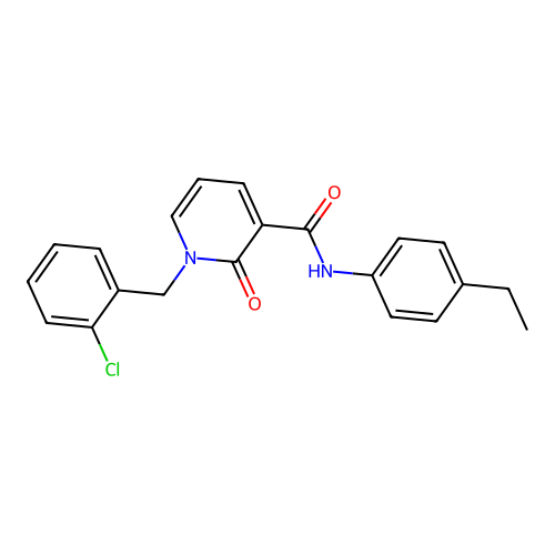 1-(2-chlorobenzyl)-N-(4-ethylphenyl)-2-oxo-1,2-dihydropyridine-3-carboxamide structure