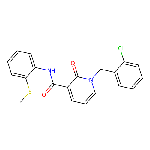 1-[(2-chlorophenyl)methyl]-N-[2-(methylsulfanyl)phenyl]-2-oxo-1,2-dihydropyridine-3-carboxamide structure