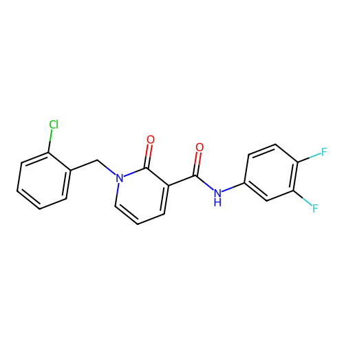 1-[(2-chlorophenyl)methyl]-N-(3,4-difluorophenyl)-2-oxo-1,2-dihydropyridine-3-carboxamide structure