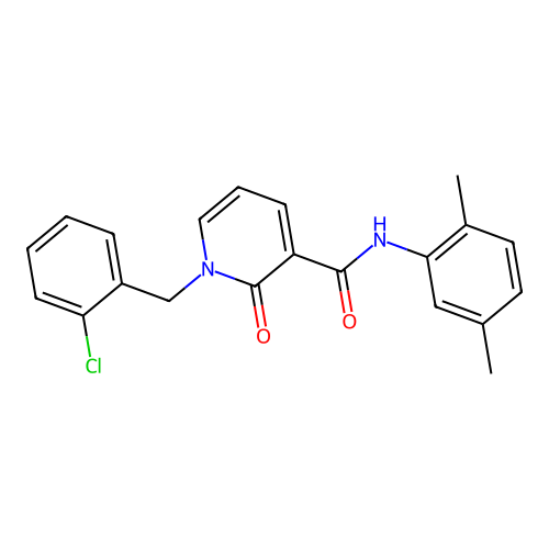 1-[(2-chlorophenyl)methyl]-N-(2,5-dimethylphenyl)-2-oxo-1,2-dihydropyridine-3-carboxamide structure