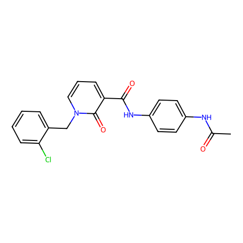 N-(4-acetamidophenyl)-1-(2-chlorobenzyl)-2-oxo-1,2-dihydropyridine-3-carboxamide structure