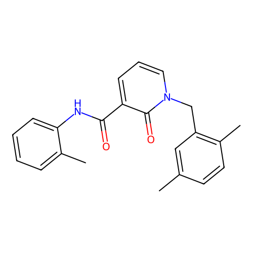 1-(2,5-dimethylbenzyl)-2-oxo-N-(o-tolyl)-1,2-dihydropyridine-3-carboxamide structure