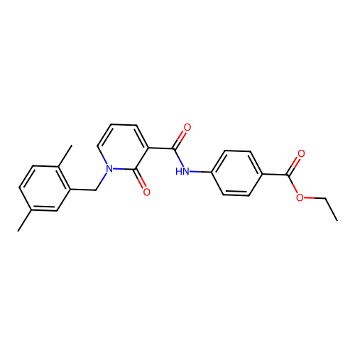 Ethyl 4-(1-(2,5-dimethylbenzyl)-2-oxo-1,2-dihydropyridine-3-carboxamido)benzoate structure