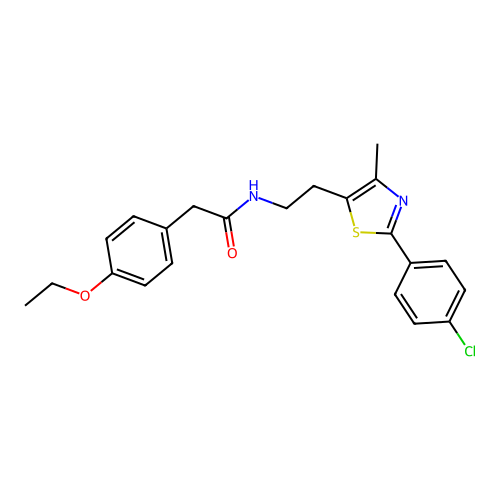 N-{2-[2-(4-chlorophenyl)-4-methyl-1,3-thiazol-5-yl]ethyl}-2-(4-ethoxyphenyl)acetamide structure