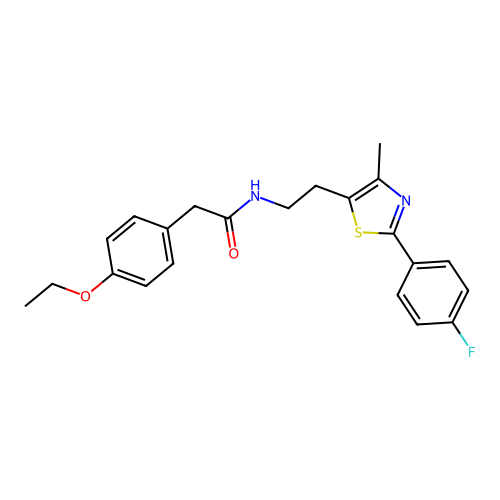 2-(4-ethoxyphenyl)-N-{2-[2-(4-fluorophenyl)-4-methyl-1,3-thiazol-5-yl]ethyl}acetamide structure