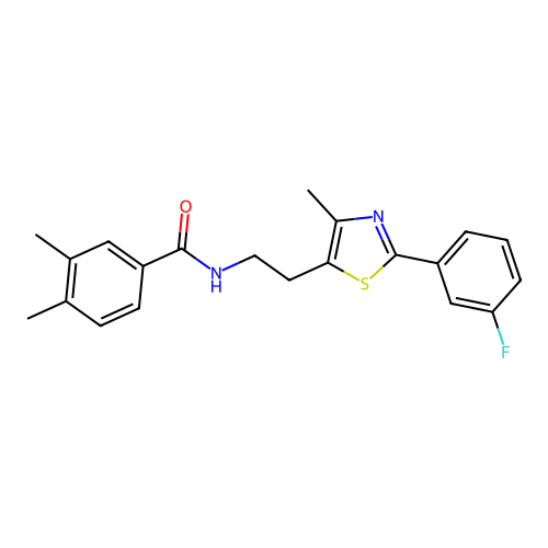 N-{2-[2-(3-fluorophenyl)-4-methyl-1,3-thiazol-5-yl]ethyl}-3,4-dimethylbenzamide structure