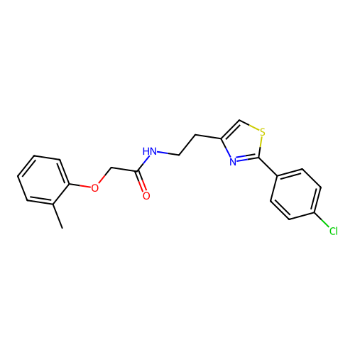N-{2-[2-(4-chlorophenyl)-1,3-thiazol-4-yl]ethyl}-2-(2-methylphenoxy)acetamide structure