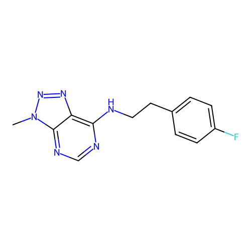 N-(4-fluorophenethyl)-3-methyl-3H-[1,2,3]triazolo[4,5-d]pyrimidin-7-amine structure