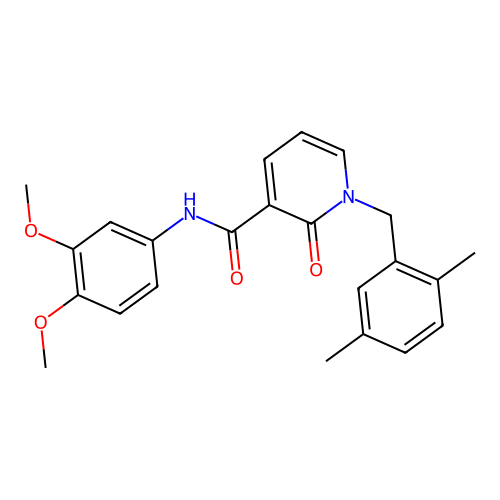 N-(3,4-dimethoxyphenyl)-1-[(2,5-dimethylphenyl)methyl]-2-oxo-1,2-dihydropyridine-3-carboxamide structure