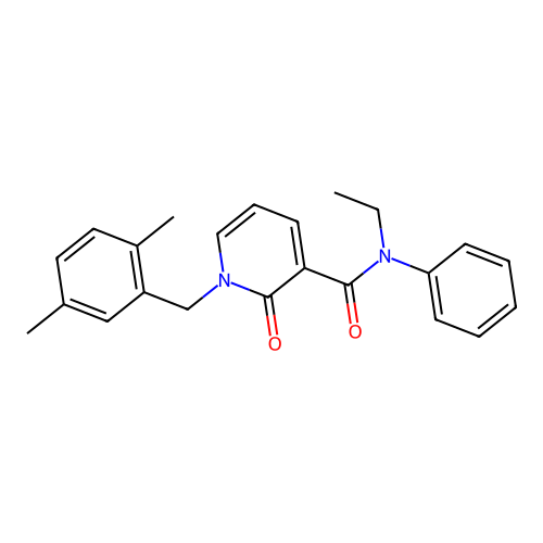 1-(2,5-dimethylbenzyl)-N-ethyl-2-oxo-N-phenyl-1,2-dihydropyridine-3-carboxamide structure