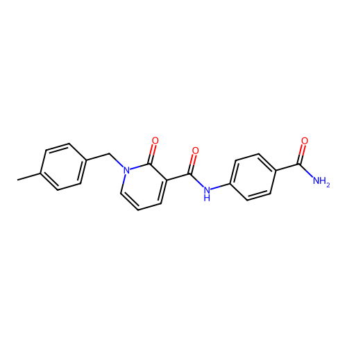 N-(4-carbamoylphenyl)-1-(4-methylbenzyl)-2-oxo-1,2-dihydropyridine-3-carboxamide structure