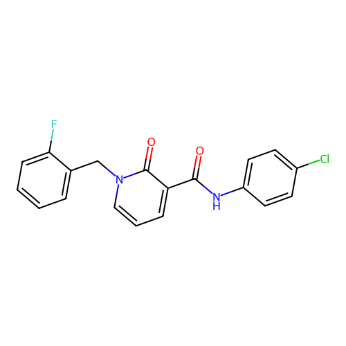 N-(4-chlorophenyl)-1-(2-fluorobenzyl)-2-oxo-1,2-dihydropyridine-3-carboxamide structure