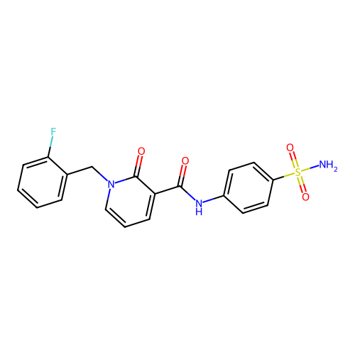 1-(2-fluorobenzyl)-2-oxo-N-(4-sulfamoylphenyl)-1,2-dihydropyridine-3-carboxamide structure